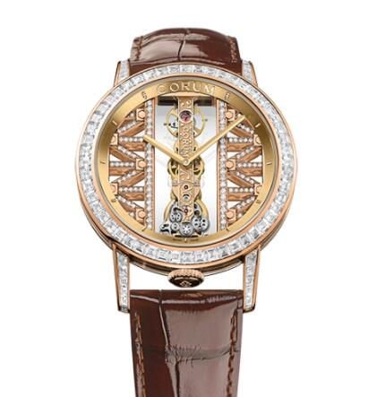 Copy Corum Golden Bridge 43 Rose Gold Baguette Watch B113/03252 - 113.990.85/0F02 GG85R